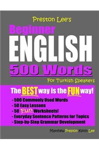 Preston Lee's Beginner English 500 Words For Turkish Speakers