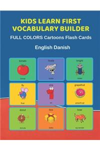 Kids Learn First Vocabulary Builder FULL COLORS Cartoons Flash Cards English Danish