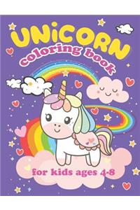 Unicorn Coloring Book for Kids Ages 4-8