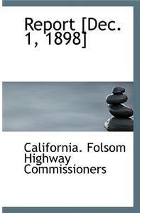 Report [Dec. 1, 1898]