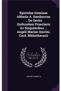 Epistolae Geminae Abbatis A. Sambuccae ... De Gestis Quibusdam Praeclaris Ac Singularibus ... Angeli Mariae Quirini, Card. Bibliothecarii