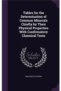 Tables for the Determination of Common Minerals Chiefly by Their Physical Properties With Confirmatory Chemical Tests