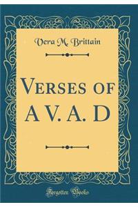 Verses of a V. A. D (Classic Reprint)