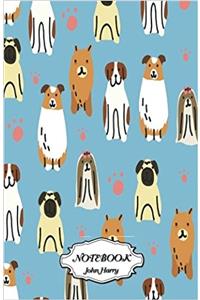 Notebook Dot-grid Small Dog Pattern
