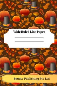 Fall and Thanksgiving Theme Wide Ruled Line Paper