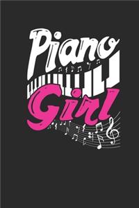 Piano Girl: Pianos Notebook, Graph Paper (6" x 9" - 120 pages) Musical Instruments Themed Notebook for Daily Journal, Diary, and Gift