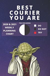 2020 & 2021 Two-Year Weekly Planner For The Best Courier Gift - Funny Yoda Quote Appointment Book - Two Year Agenda Notebook
