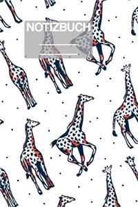Notizbuch A5 Muster Zeichnung Giraffe Giraff Tiere Tiere