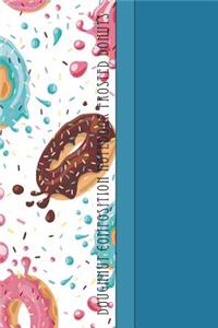 Doughnut Composition Notebook Frosted Donuts: Yummy Frosted Donuts Flying Through Space 6 X 9 Wide Ruled Paper Notebook, Appreciation Gift, Quote Journal or Diary - Unique Inspirational Gift for Friend or Family