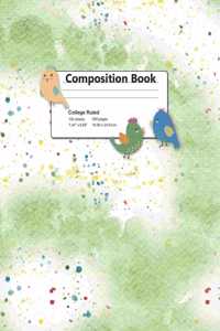 Composition Book College Ruled 100 Sheets 200 Pages 7.44