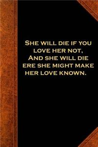 2019 Weekly Planner Shakespeare Quote Die Love Her Not 134 Pages