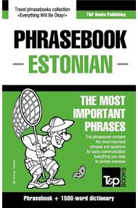 English-Estonian phrasebook & 1500-word dictionary