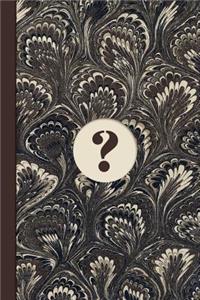 Monogram Symbol Question Mark Mystery Marble Notebook (Coffee Peacock Edition)
