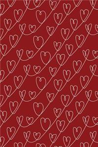 Bullet Journal Notebook White Scribbly Hearts Pattern 2