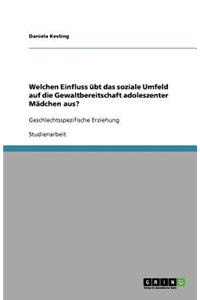 Welchen Einfluss übt das soziale Umfeld auf die Gewaltbereitschaft adoleszenter Mädchen aus?