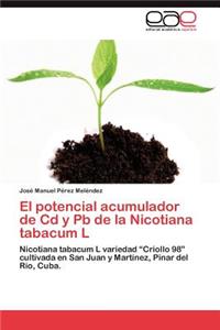 potencial acumulador de Cd y Pb de la Nicotiana tabacum L