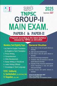 SURA`S TNPSC Group II Main Exam Paper-I and Paper-II Mandatory Tamil Eligibility Paper and General Studies Exam Book Guide English Medium 2025