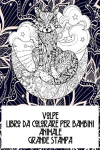 Libro da colorare per bambini - Grande stampa - Animale - Volpe