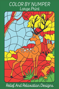 Color By Number Large Print Relief And Relaxation Designs