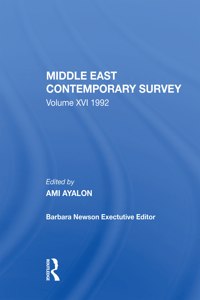 Middle East Contemporary Survey, Volume XVI, 1992