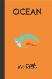 Ocean Sea Turtle: small lined Sea Turtle Notebook / Travel Journal to write in (6'' x 9'') 120 pages