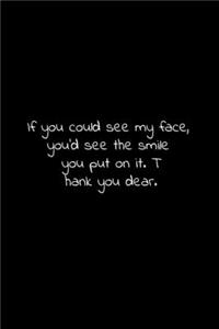 If you could see my face, you'd see the smile you put on it. Thank you dear.