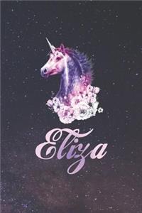 Eliza: First Name Personalized Unicorn Customized Names Gift Birthday Girl Notebook Journal