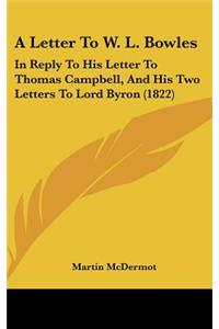 A Letter to W. L. Bowles