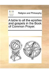A Table to All the Epistles and Gospels in the Book of Common Prayer.