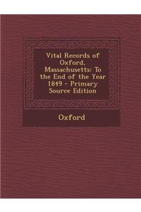 Vital Records of Oxford, Massachusetts