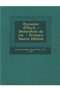 Royaume D'Hayti.