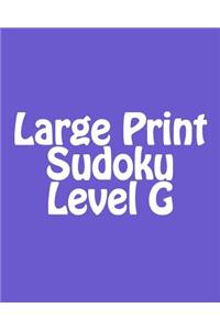 Large Print Sudoku Level G