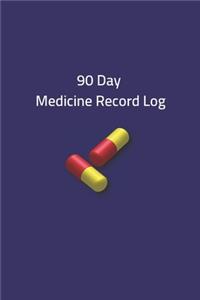 90 Day Medicine Record Log
