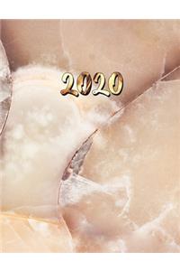 Gold & Beige Marble Planner 2020