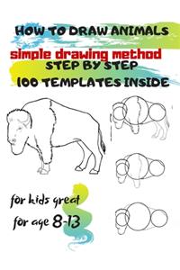HOW TO DRAW ANIMALS simple drawing method STEP BY STEP 100 TEMPLATES INSIDE