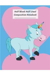 Half Blank Half Lined Composition Notebook