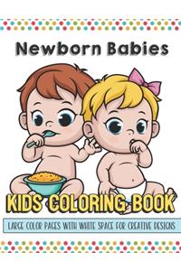 Newborn Babies Kids Coloring Book Large Color Pages With White Space For Creative Designs
