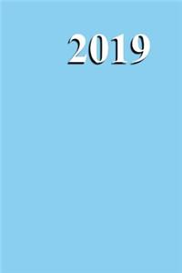 2019 Daily Planner Baby Blue Color Simple Plain Baby Blue 384 Pages