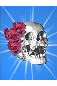 Skull Red Roses Shining Light Notebook Journal 150 Page College Ruled Pages 8.5 X 11