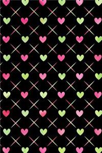 Journal Notebook Quilted Watercolor Hearts Pattern 4