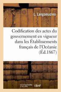 Codification des actes du gouvernement dans les Établissements français de l'Océanie