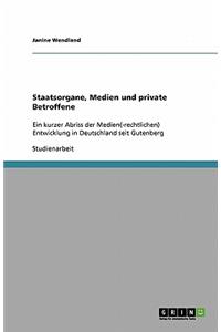 Staatsorgane, Medien und private Betroffene