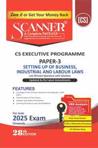 Setting Up of Business, Industrial and Labour Laws (Paper 3 | Gr. I | CS Executive) Scanner - Including questions and solutions | Applicable for June 2025 Exam | Green Edition