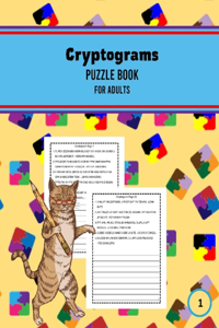 Cryptograms Puzzle Books for Adults, 1