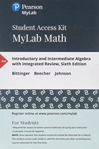 Mylab Math with Pearson Etext -- 24 Month Standalone Access Card -- For Introductory and Intermediate Algebra with Integrated Review