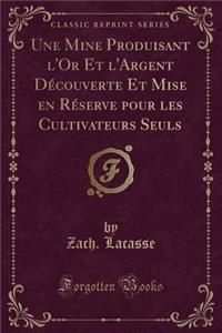 Une Mine Produisant l'Or Et l'Argent Découverte Et Mise En Réserve Pour Les Cultivateurs Seuls (Classic Reprint)