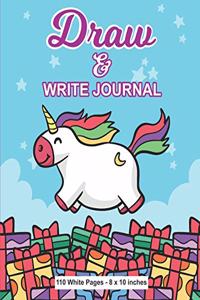 Draw & Write Journal 110 White Pages 8x10 inches