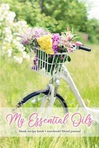 Retro Bike Flower Basket Aromatherapy Essential Oil Blank Recipe Book