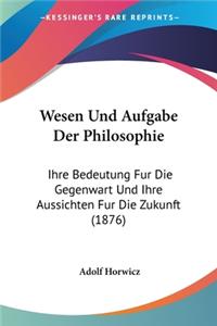 Wesen Und Aufgabe Der Philosophie