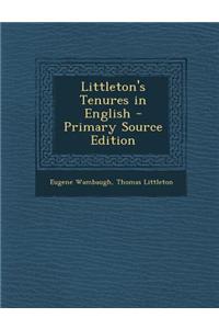 Littleton's Tenures in English